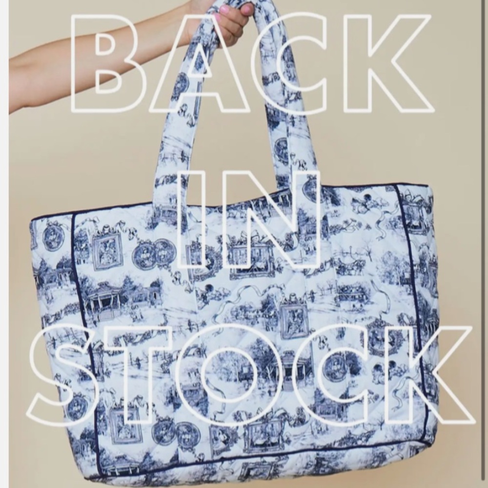 RARE Rachel Antonoff Gilmore Girls Rory’s Toile Print Quilted Tote Bag